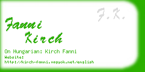 fanni kirch business card